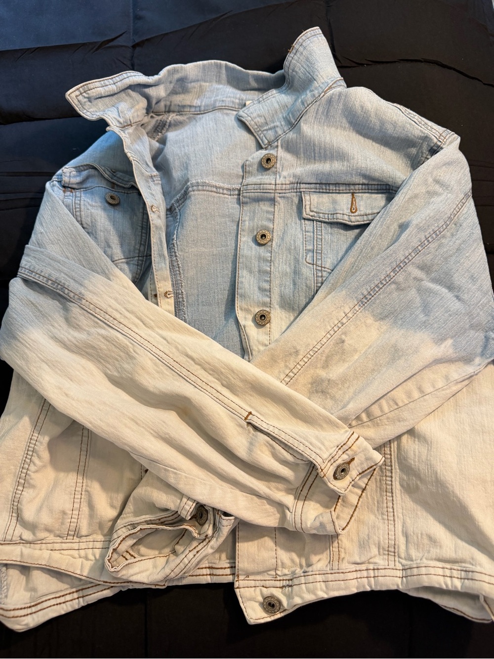 Light Wash women Denim Jacket - Casual Layering Jacket size 3X